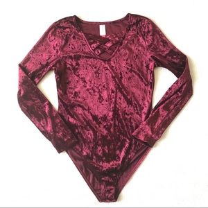 ‼️ Velvet Long Sleeve Bodysuit NWOT ‼️